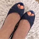 Kate Spade  Peep Toe Suede Wedges | Navy Blue | 7 Photo 11