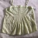 Old Navy Shirt Tank Top Size Medium Green Floral Print Cotton Blend NWT Photo 0