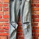 One Teaspoon Light Wash One X  Destroyed Straight Leg Dad Jeans Photo 2