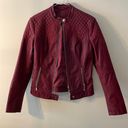 Pleather Red Embroidered Jacket Photo 0