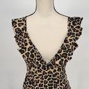 Beachsissi Leopard Ruffle V Neck Tummy Control Tank Swimsuit Size Medium Photo 4