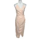 Vix Paula Hermanny  Zoey Linen Midi Dress In Nude Tan Women’s Size XS Flawed Photo 1