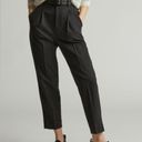 Everlane The Way High Tencel Tapered High Rise Pleated Trouser Pants Black Photo 0