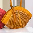 Patricia Nash Perforated Leather Trope Dome Tote Sun Yellow casual classic chic Photo 3