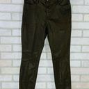 frame denim  Le High Skinny Jeans in Coated Military Size 27 Photo 3