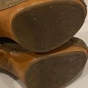 Candie's Retro  Platform Mules Clogs Leather Studded Wood Y2K Taupe Brown 10 Photo 5