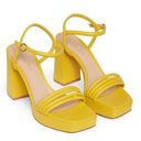 Gianvito Rossi  Lena 70 Leather Platform Sandal In Yellow Photo 0