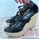 Hot Kiss  Womens Shoes Size 8 Open Toe Wedge Sandal 4.25" Tall Heel Black w/ Zip Photo 13