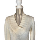 Energie  Cream V-Neck Knit Pullover Sweater Women Sz M Photo 5