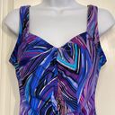 Maxine of Hollywood Women's  Shirred Blue Purple Swimsuit Size 14 EUC #2476 Photo 2