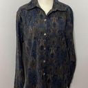 Caribbean Joe  button down blouse. Silky velvety soft. Heavy weighted. Size large Photo 0