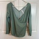 Balance Collection NWT  Women's Crossover V-neck Sweatshirt Heather Green Size S Photo 0