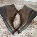 Vintage 90s 1990s square toe platform brown leather boots 6.5 Y2k 2000s Photo 4