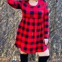 Harper Haptics By‎ Holly  Red Black Buffalo Plaid Babydoll Dress Women’s Size S Photo 0