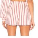 L'Academie L’Academie High Rise Adam Shorts Pink and White Stripe Photo 6