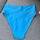 Aerie  Crossover High Cut Cheeky Bikini Bottom Size Large Blue Photo 1