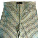ZARA  High Waisted Green Purple Triangle Floral Pattern Cropped Pants Women’s L Photo 4