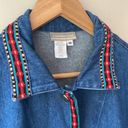 Coldwater Creek VINTAGE  Embroidered Tapestry Denim Shacket Jean Jacket Medium Photo 3