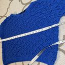 The Moon  & Madison loose knit bright blue cropped soft sweater Photo 6