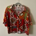 Christian Sirianio Nwot Christian Siriano Aztec Print Short Sleeve Button Top Size XL Photo 0