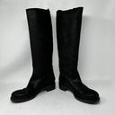 Jimmy Choo  Doreen Rugged Leather Knee High Zipper Detail Boots Shoes Black 8.5 Photo 4