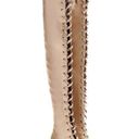 Gianvito Rossi  Marie Neutral Gold Satin Lace Up Over-The-Knee Thigh High Boots Photo 1