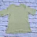 Lacausa NEW  by Anthropologie Sweater Rib Tee Fava Green Small Short Sleeve Slim Photo 7