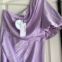 Boohoo Puff One Shoulder Lilac maxi Dress Photo 1