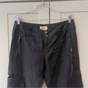 Juicy Couture Y2K Black Cargo Cropped Juicy Coture Linen Boho Casual Retro Pants Capris Small Photo 2