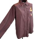 Disney Vintage  Winnie the Pooh Piglet Bee Real Button Down Shirt Maroon Size Med Photo 1