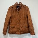 Talbots  Womens Jacket Small Burnt Orange Puffer Quilted Button Pocket Outwerwear Photo 0