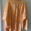 POL  Western Bandana Paisley Print Orange Ling Sleeve Button Down Oversized Shirt Photo 3