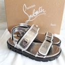 Christian Louboutin  Lock Cool Metallic Croc-Embossed Leather Chunky Sandals Photo 3