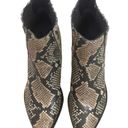 Treasure & Bond  Wedges Boots Faux-Snakeskin Print Ankle Booties Black Tan 7 Photo 5