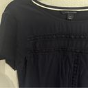 Tommy Hilfiger  Top Navy Blue Tee Crochet Stripes Short Sleeve Crew Photo 2