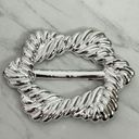 The Bar Vintage Metallic Silver Scarf Slide Shirt Tie Belt Buckle Photo 0