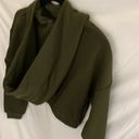 Naked Wardrobe : Olive Green Athleisure Cropped hooded sweatshirt- size XS Photo 7