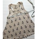 Vintage Havana  Tan/Black Anchor Design Print Racerback Knit Top Tank Sz S Photo 1