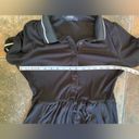 Cider Polo Collar Contrast Trim Button Jumpsuit Black Sz L Photo 9