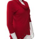 Multiples  Womens Size L Red Cowl Neck Sweater Grommet Wrap Detail 3/4 Sleeve Photo 10