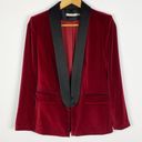 Alice + Olivia Edison Velvet Tuxedo Blazer Red Black Size 2 Photo 0