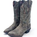 Justin Boots Justin Calimero Graphite Bomber Gray Blue Leather Western Boots Women’s Size 7.5 Photo 5