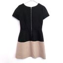 BCBGMAXAZRIA  Hannah Dress Black Tan Brown Colorblock Color Block Fit Flare Mini Photo 6