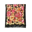 Lee Vintage Kathie  Long Scarf Floral Pattern on Black Background Scarf Photo 2