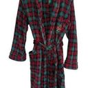 Ralph Lauren Lauren  Womens Small Fleece Bath Robe Green Plaid Belt Logo Holiday Photo 0