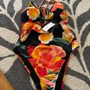 Shade & Shore Women's Front Keyhole Tie Back One Piece Swimsuit - ™ Black Floral Photo 7