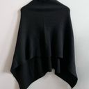 Pamella Roland 100% Cashmere Sweater Poncho Made in Italy Luxury Designer OS Black Size M Photo 3