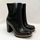 Melissa  Black Tan Trim Classic Heeled Rain Boot Booties EU 40 US 9 Photo 1