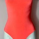 One Piece Votique Neon Orange Scoop Neck Slinky Stretch Bodysuit  Size Large Photo 0