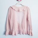 Anthropologie Moth Baby Pink Sheer Ruffle Cardigan Shrug Photo 4